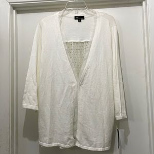 Cream colored cardigan. Sheer back. New with tags. Size 2X